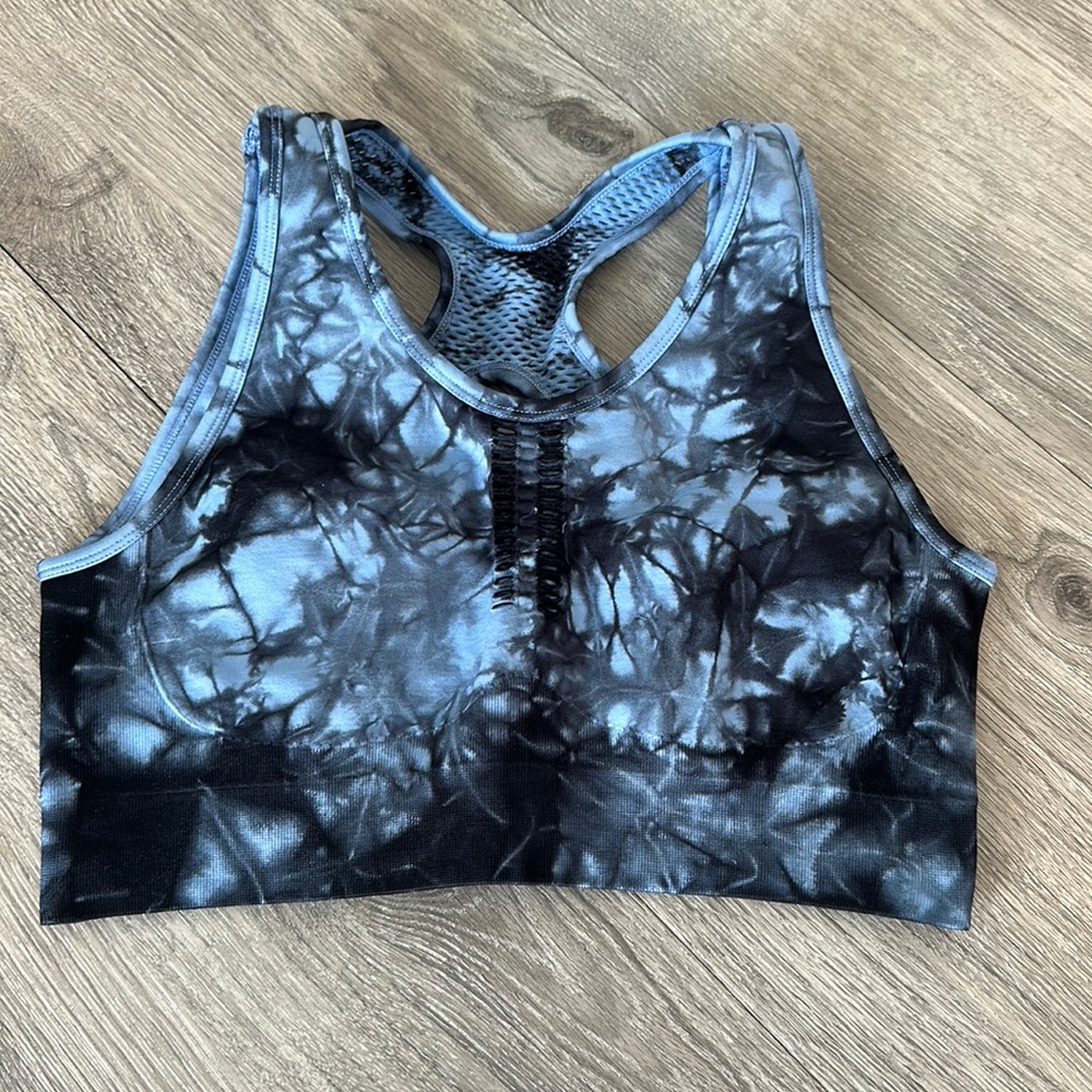 SoulCycle Blue Tie Dye Seamless Bra